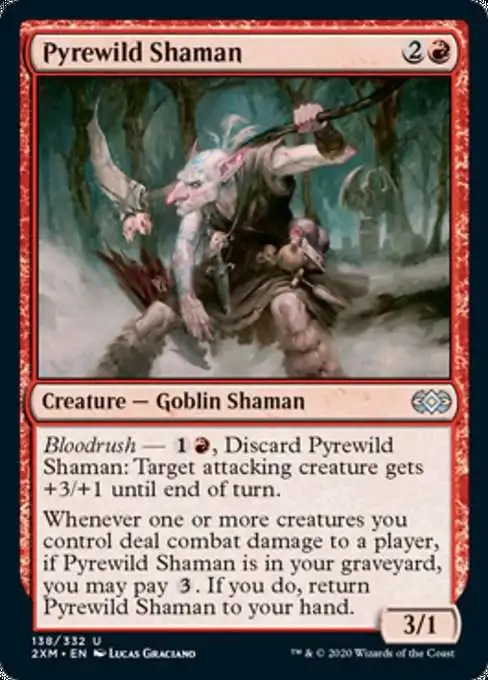 Magic The Gathering Double Masters Single Card Uncommon Pyrewild Shaman 138  - ToyWiz