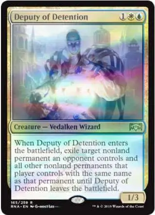 MtG Trading Card Game Ravnica Allegiance Rare Foil Deputy of Detention #165