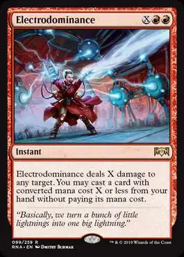 MtG Trading Card Game Ravnica Allegiance Rare Foil Electrodominance #99