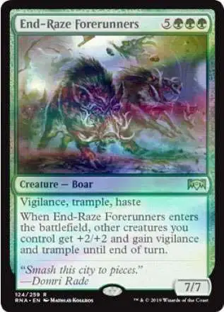 MtG Trading Card Game Ravnica Allegiance Rare Foil End-Raze Forerunners #124