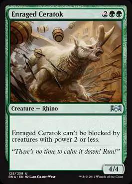 MtG Trading Card Game Ravnica Allegiance Uncommon Enraged Ceratok #125