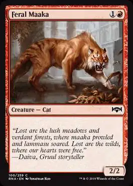 MtG Trading Card Game Ravnica Allegiance Common Foil Feral Maaka #100