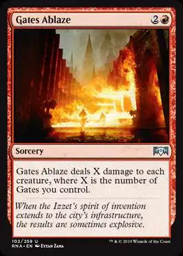 MtG Trading Card Game Ravnica Allegiance Uncommon Foil Gates Ablaze #102