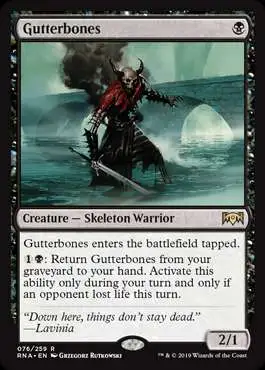 MtG Trading Card Game Ravnica Allegiance Rare Foil Gutterbones #76