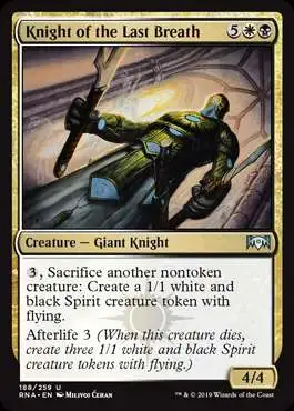 MtG Trading Card Game Ravnica Allegiance Uncommon Knight of the Last Breath #188