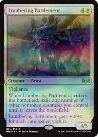 MtG Trading Card Game Ravnica Allegiance Rare Foil Lumbering Battlement #15