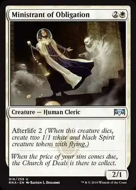 MtG Trading Card Game Ravnica Allegiance Uncommon Foil Ministrant of  Obligation #16