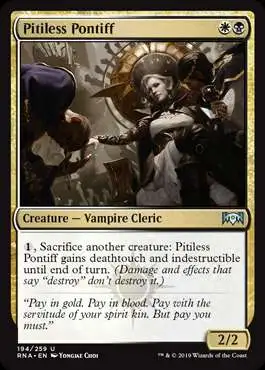 MtG Trading Card Game Ravnica Allegiance Uncommon Foil Pitiless Pontiff #194