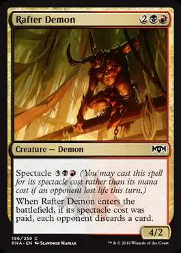 MtG Trading Card Game Ravnica Allegiance Common Rafter Demon #196