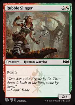 MtG Trading Card Game Ravnica Allegiance Common Rubble Slinger #217