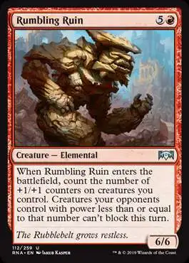 MtG Trading Card Game Ravnica Allegiance Uncommon Rumbling Ruin #112