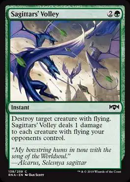MtG Trading Card Game Ravnica Allegiance Common Foil Sagittars' Volley #138