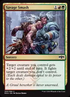 MtG Trading Card Game Ravnica Allegiance Common Savage Smash #203