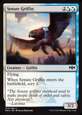 MtG Trading Card Game Ravnica Allegiance Common Senate Griffin #219