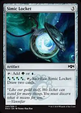 MtG Trading Card Game Ravnica Allegiance Common Simic Locket #240