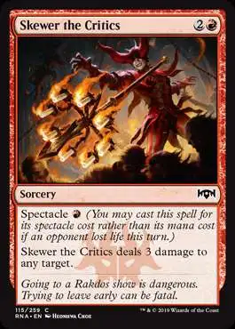 MtG Trading Card Game Ravnica Allegiance Common Skewer the Critics #115