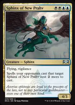 MtG Trading Card Game Ravnica Allegiance Uncommon Foil Sphinx of New Prahv #208