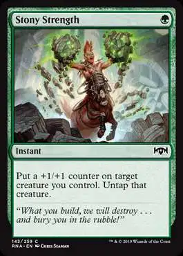 MtG Trading Card Game Ravnica Allegiance Common Stony Strength #143