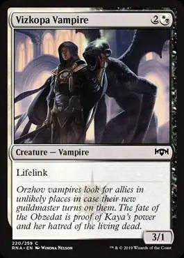 MtG Trading Card Game Ravnica Allegiance Common Vizkopa Vampire #220