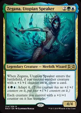 MtG Trading Card Game Ravnica Allegiance Rare Foil Zegana, Utopian Speaker #214