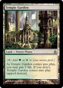 MtG Trading Card Game Ravnica: City of Guilds Rare Temple Garden #284