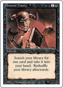 MtG Revised Uncommon Demonic Tutor #105 [Heavily Played]