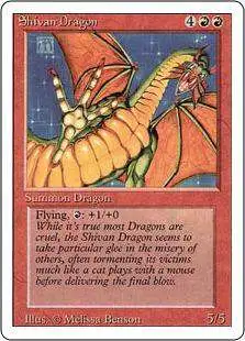 MtG Revised Rare Shivan Dragon #177 [Moderately Played]