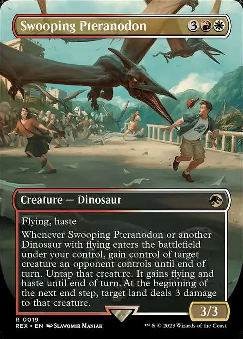 MtG The Lost Caverns of Ixalan Jurassic World Collection Rare Swooping Pteranodon #19 [Borderless]