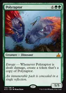 MtG Trading Card Game Rivals of Ixalan Mythic Rare Polyraptor #144