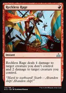 MtG Trading Card Game Rivals of Ixalan Uncommon Reckless Rage #110