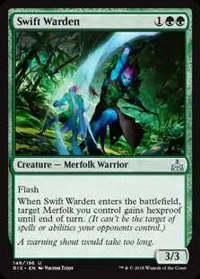 MtG Trading Card Game Rivals of Ixalan Uncommon Swift Warden #146