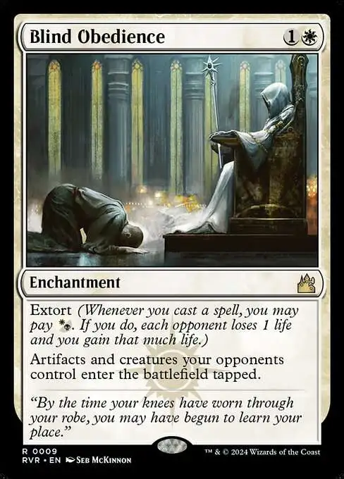 Magic The Gathering Ravnica Remastered Single Card Rare Blind Obedience 9 FOIL - ToyWiz Magic The Gathering Ravnica Remastered Single Card Rare Blind Obedience 9 FOIL - ToyWiz