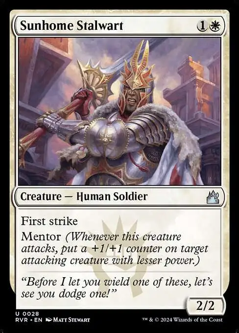 MtG Ravnica Remastered Uncommon Sunhome Stalwart #28