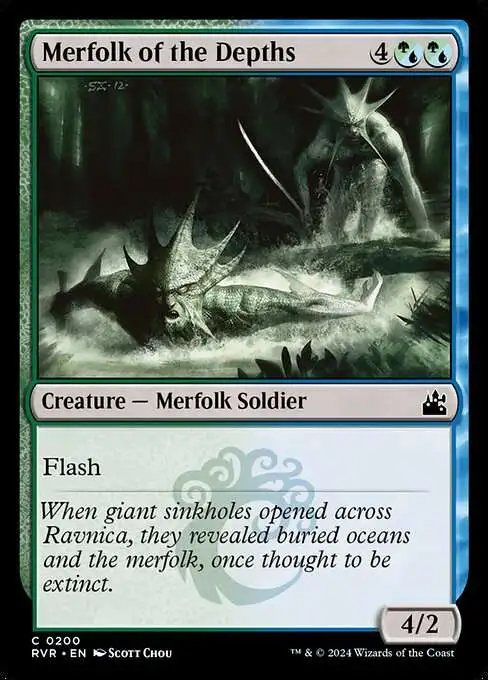 MtG Ravnica Remastered Common Merfolk of the Depths #200