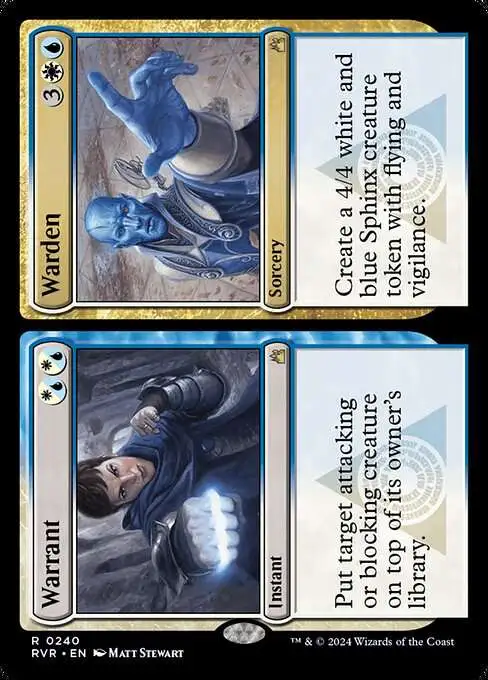 Magic The Gathering Ravnica Remastered Single Card Rare Warrant Warden 240  - ToyWiz