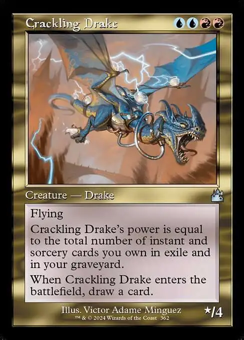 MtG Ravnica Remastered Uncommon Crackling Drake #362 [Retro Frame]