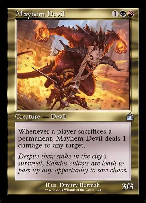 MtG Ravnica Remastered Uncommon Mayhem Devil #374 [Retro Frame FOIL]