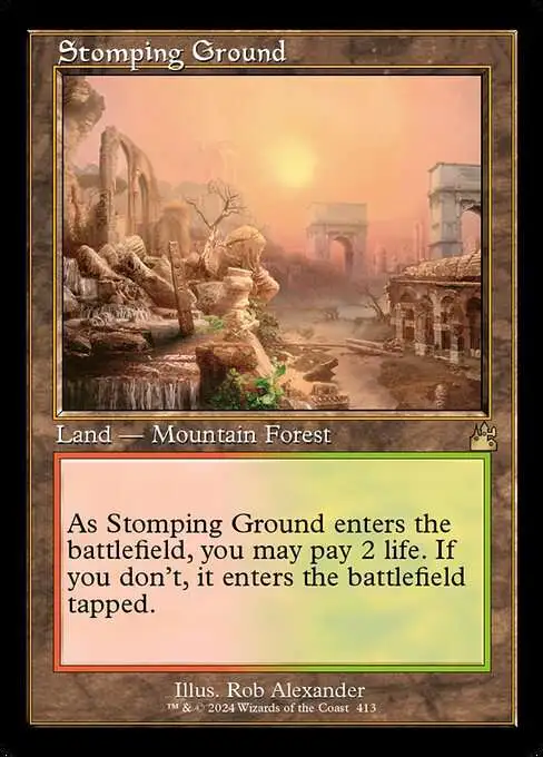MtG Ravnica Remastered Rare Stomping Ground #413 [Retro Frame FOIL]