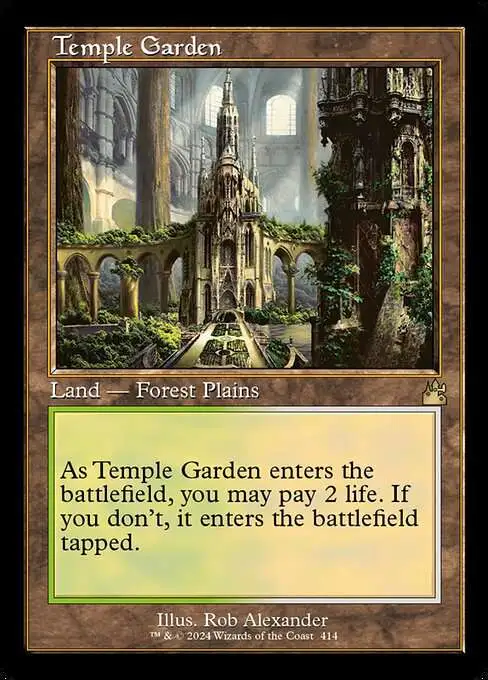 MtG Ravnica Remastered Rare Temple Garden #414 [Retro Frame]