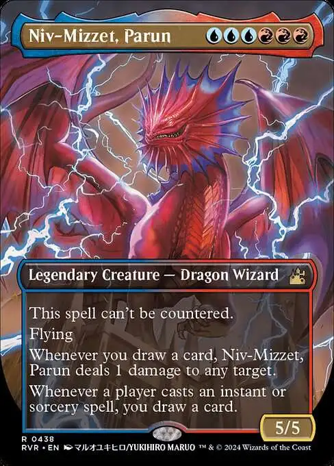 mtg ravnica remastered anime cards MtG Ravnica Remastered Rare Niv-Mizzet, Parun #438 [Borderless Anime]
