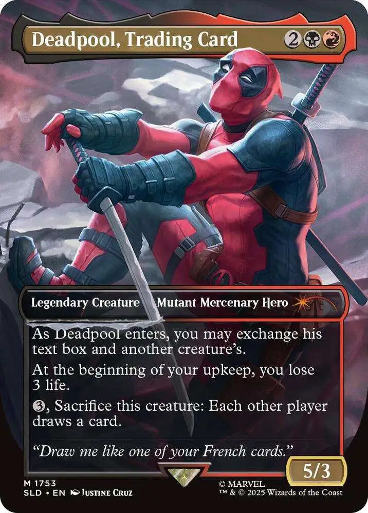 MtG Trading Card Game Secret Lair Mythic Rare Deadpool, Trading Card #1753