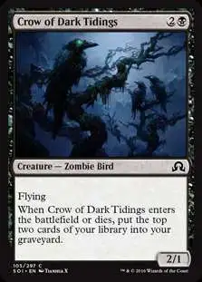 MtG Trading Card Game Shadows Over Innistrad Common Crow of Dark Tidings #105