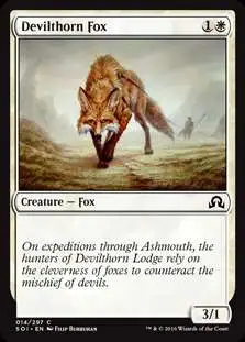 MtG Trading Card Game Shadows Over Innistrad Common Foil Devilthorn Fox #14