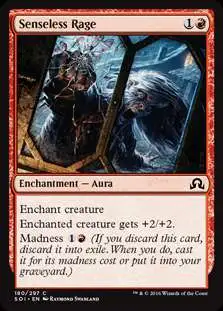 MtG Shadows Over Innistrad Common Senseless Rage #180, Red