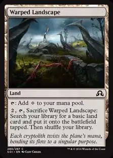 MtG Trading Card Game Shadows Over Innistrad Common Warped Landscape #280
