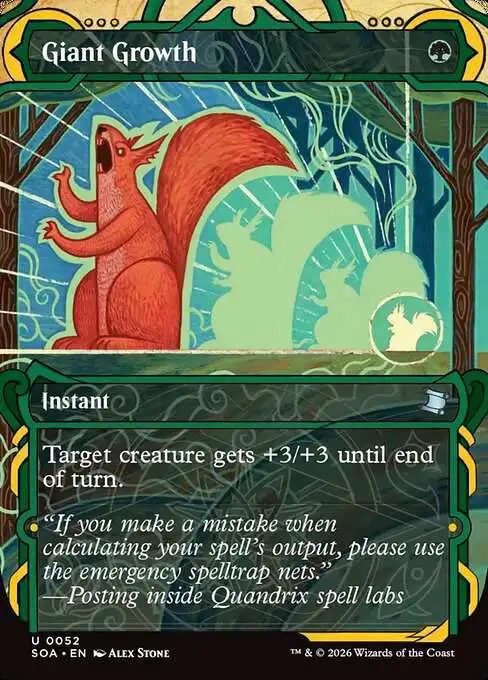 Magic The Gathering Secrets of Strixhaven Mystical Archive Single Card  Uncommon Giant Growth 52 - ToyWiz