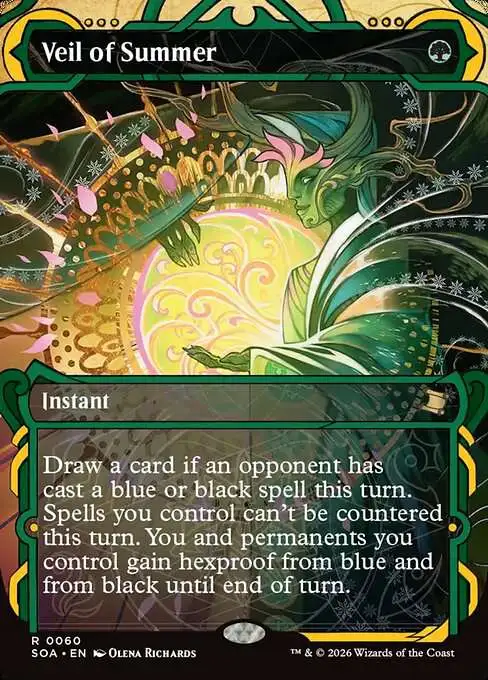 Magic The Gathering Secrets of Strixhaven Mystical Archive Single Card Rare Veil of Summer 60 - ToyWiz Magic The Gathering Secrets of Strixhaven Mystical Archive Single Card Rare Veil of Summer 60 - ToyWiz