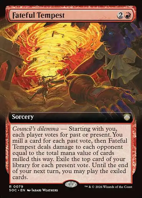 MtG Secrets of Strixhaven Commander Rare Fateful Tempest #79 [Extended Art]