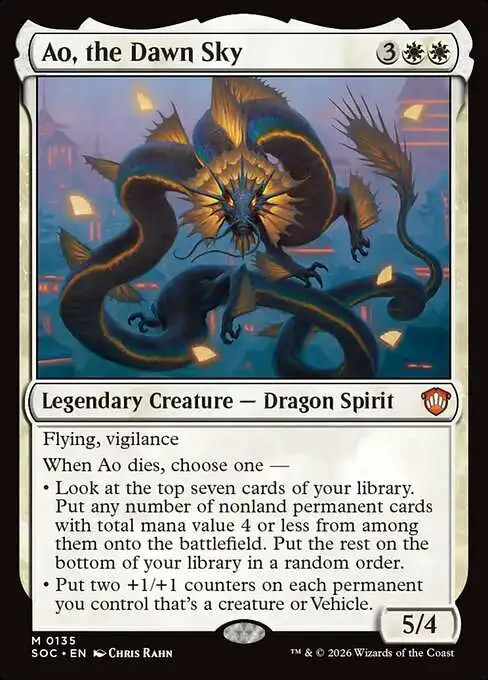 MtG Secrets of Strixhaven Commander Mythic Rare FOIL Ao, the Dawn Sky #135