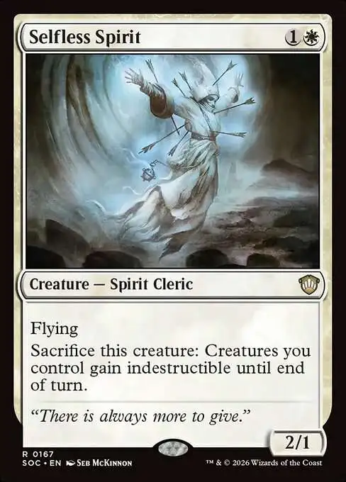 Magic The Gathering Secrets of Strixhaven Commander Single Card Rare Selfless Spirit 167 - ToyWiz Magic The Gathering Secrets of Strixhaven Commander Single Card Rare Selfless Spirit 167 - ToyWiz